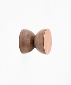 Geometric Walnut Wood & Copper Wall Mounted Coat Hook / Knob