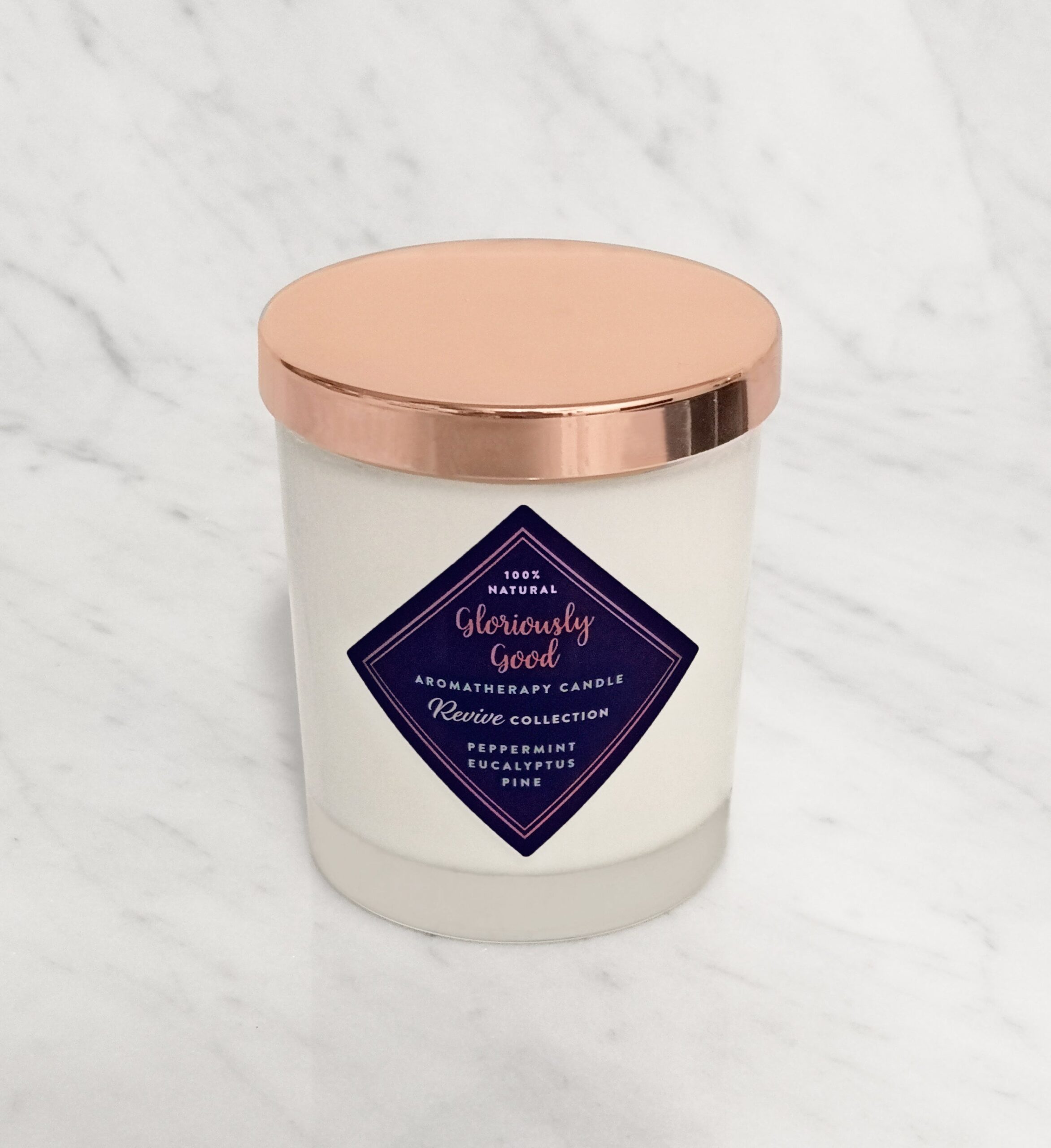 Peppermint, Eucalyptus & Pine Aromatherapy Candle with Organic Essential Oils - Image 2