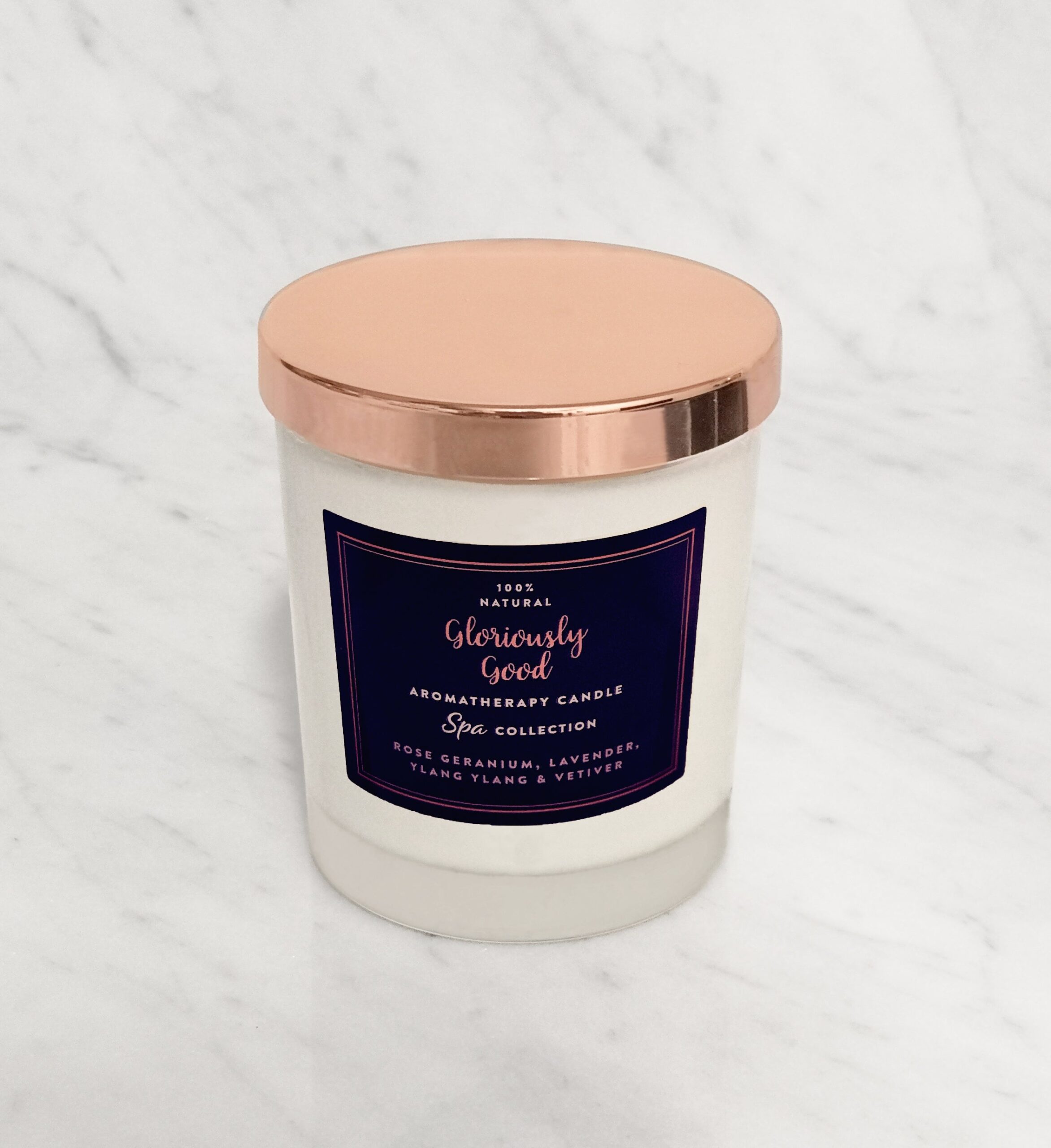 Rose Geranium, Lavender, Ylang Ylang & Vetiver Aromatherapy Naturally Scented Candle - Image 4