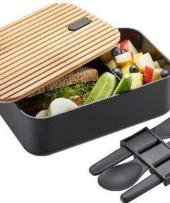 Gefu move lunch box - stainless steel lunch box with cutlery - 1.2 liters